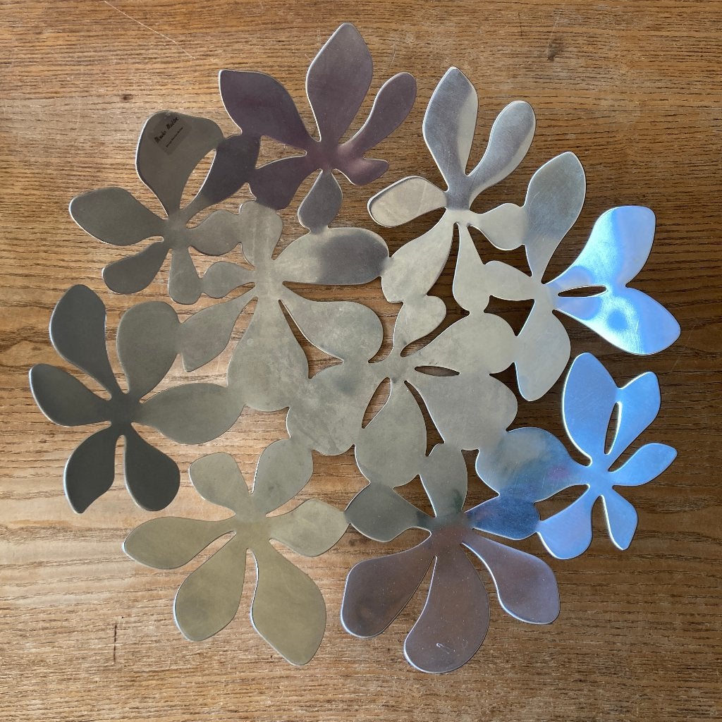 Vintage Ikea schaal rvs bloemen - Monika Mulder Stockholm, Schaal, Rond, Ophalen of Verzenden, Zo goed als nieuw