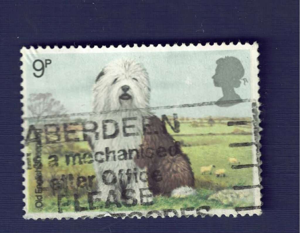Fauna - Honden - Engeland - 9 p - Schaapshond - gebr, Ophalen of Verzenden, Gestempeld, Dier of Natuur