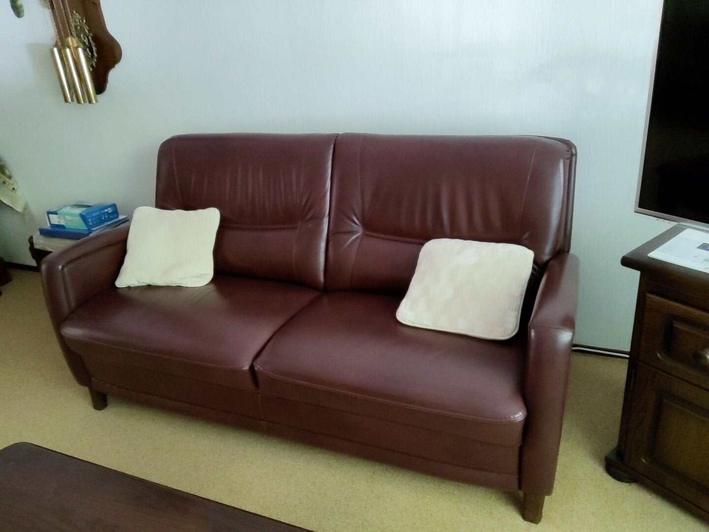 Prachtige lederen bank en lederen fauteuil, Ophalen, Zo goed als nieuw, 75 tot 100 cm