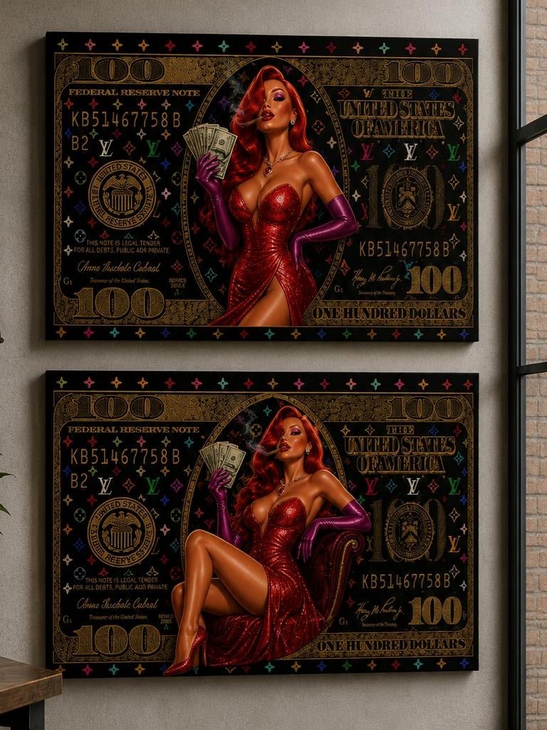 100 Dollar Biljet, Huis en Inrichting, Woonaccessoires | Schilderijen, Tekeningen en Foto's, 50 tot 75 cm, Nieuw, Ophalen of Verzenden