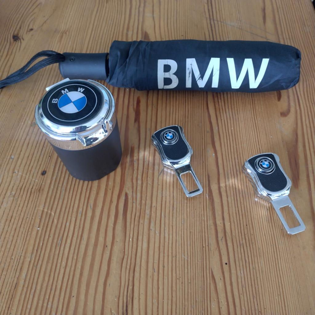 BMW Accessoires Set: Paraplu, Asbak, Gordelclips, Nekkussens, Auto diversen, Auto-accessoires, Gebruikt, Ophalen of Verzenden