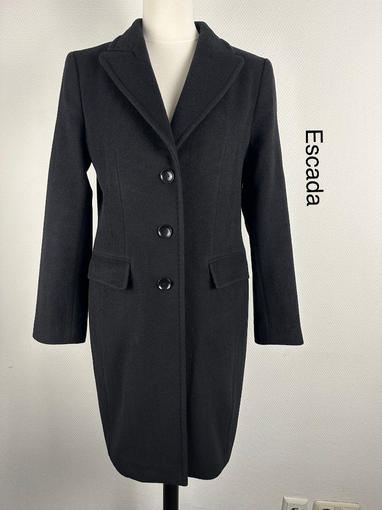 Escada Manteljas  (mt: 38) C11/584, Zwart, Escada, Ophalen of Verzenden, Zo goed als nieuw