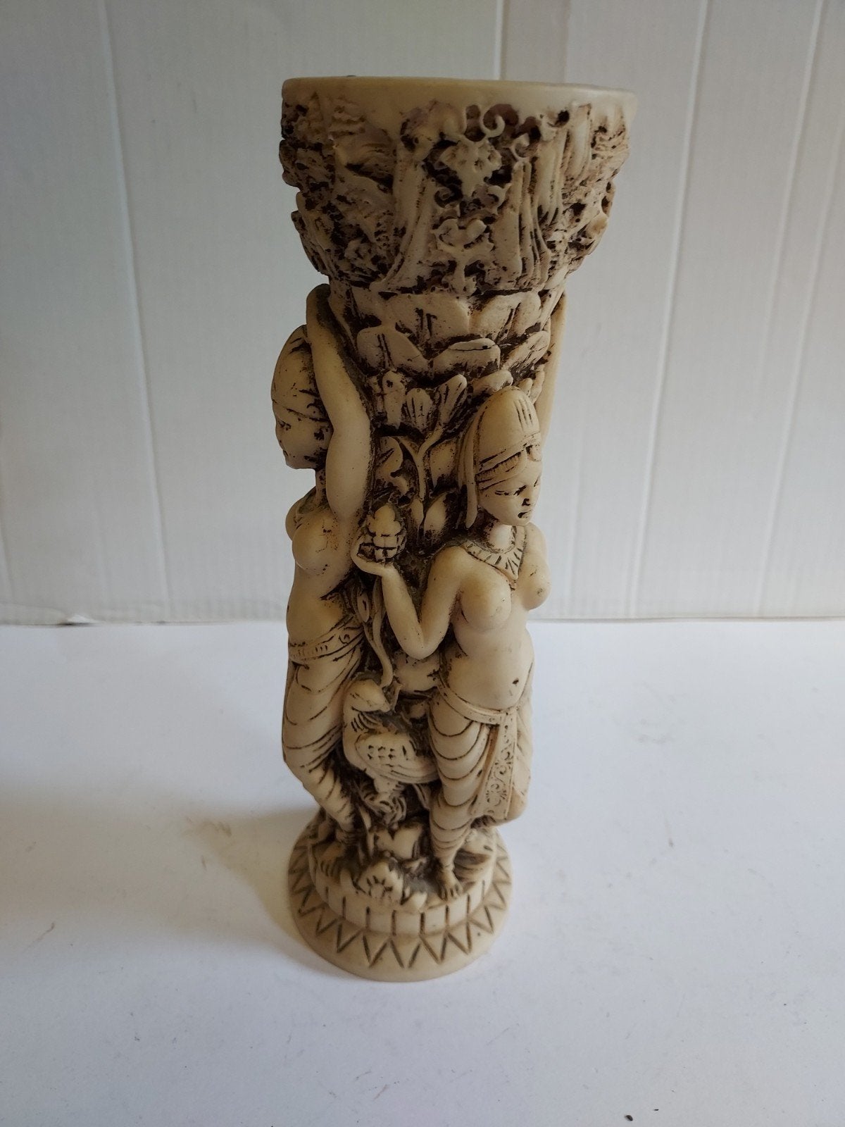 Decoratieve vaas met Indiase figuren, Ophalen of Verzenden, Gebruikt, Overige typen