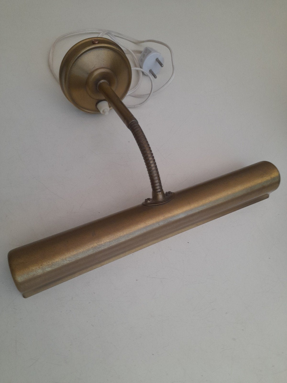 Grote pianolamp schilderijlamp kastlamp duospot flex nek, Ophalen, Zo goed als nieuw, Metaal, E14 (klein)