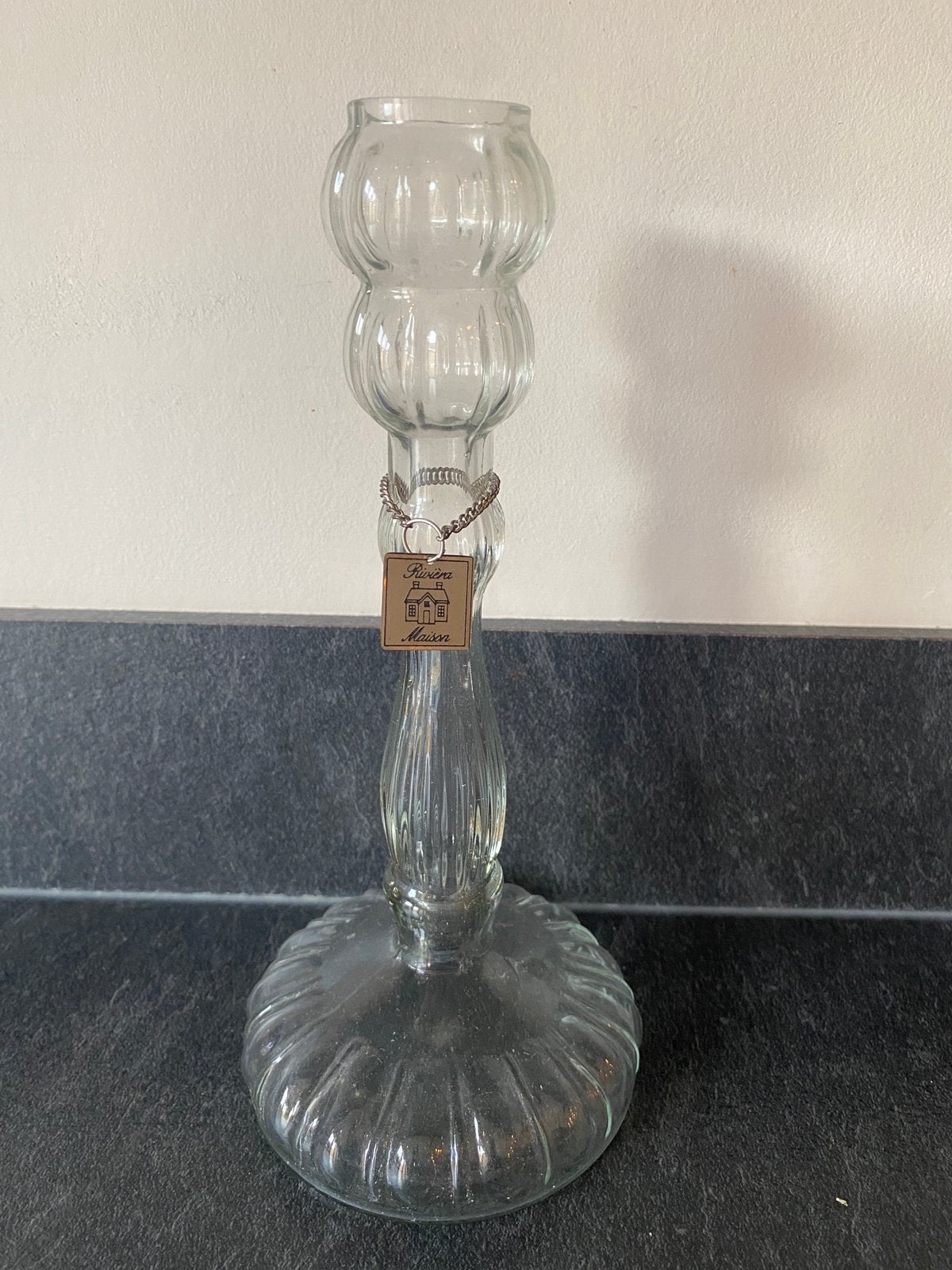 Vaasje Riviera Maison, Ophalen of Verzenden, Zo goed als nieuw, Glas, 24 cm