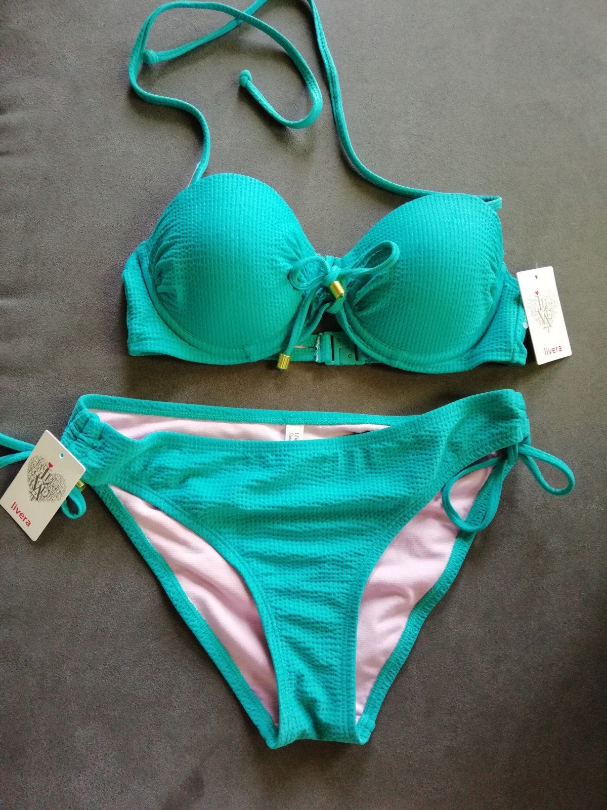 Bikini set livera turquoise top B/C broekje maat 36/S nieuw, Kleding | Dames, Badmode en Zwemkleding, Nieuw, Ophalen of Verzenden