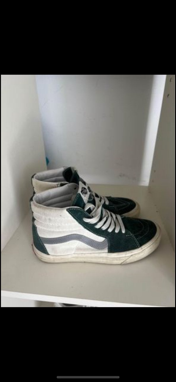 Vans sk8 high maat 36,5 donkergroen/grijs/wit, Verzenden, Gedragen, Grijs, Sneakers of Gympen