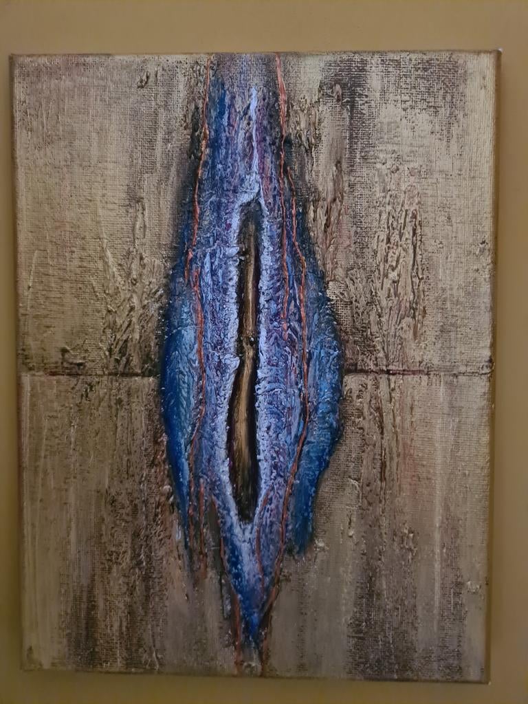 Erotic Art "Birth" Olieverf op Canvas - Unieke Kunst, Verzenden