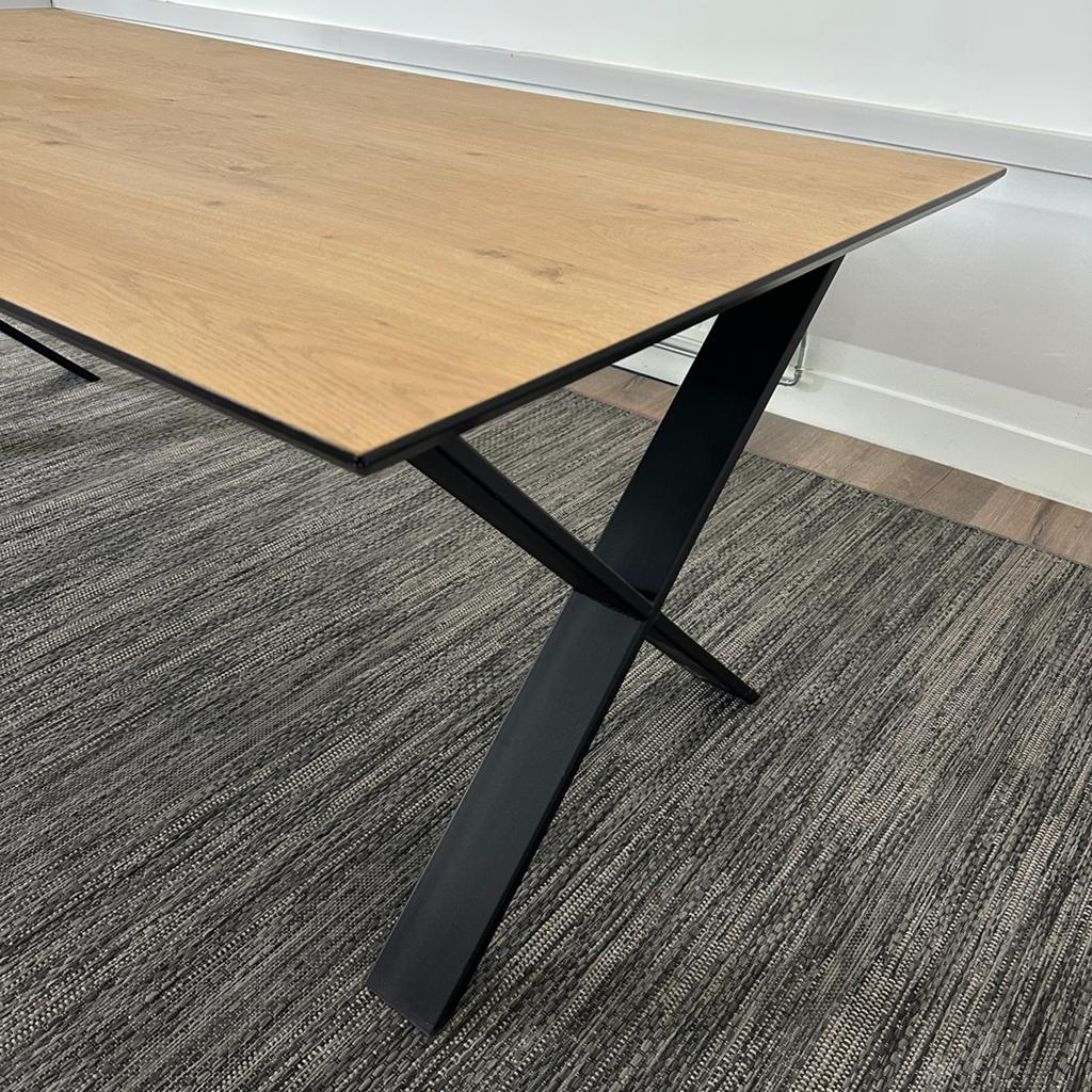 Industriële eikenhouten eettafel 200x100 – TWV €995,-, Verzenden, ., Eikenhout, 200 cm of meer
