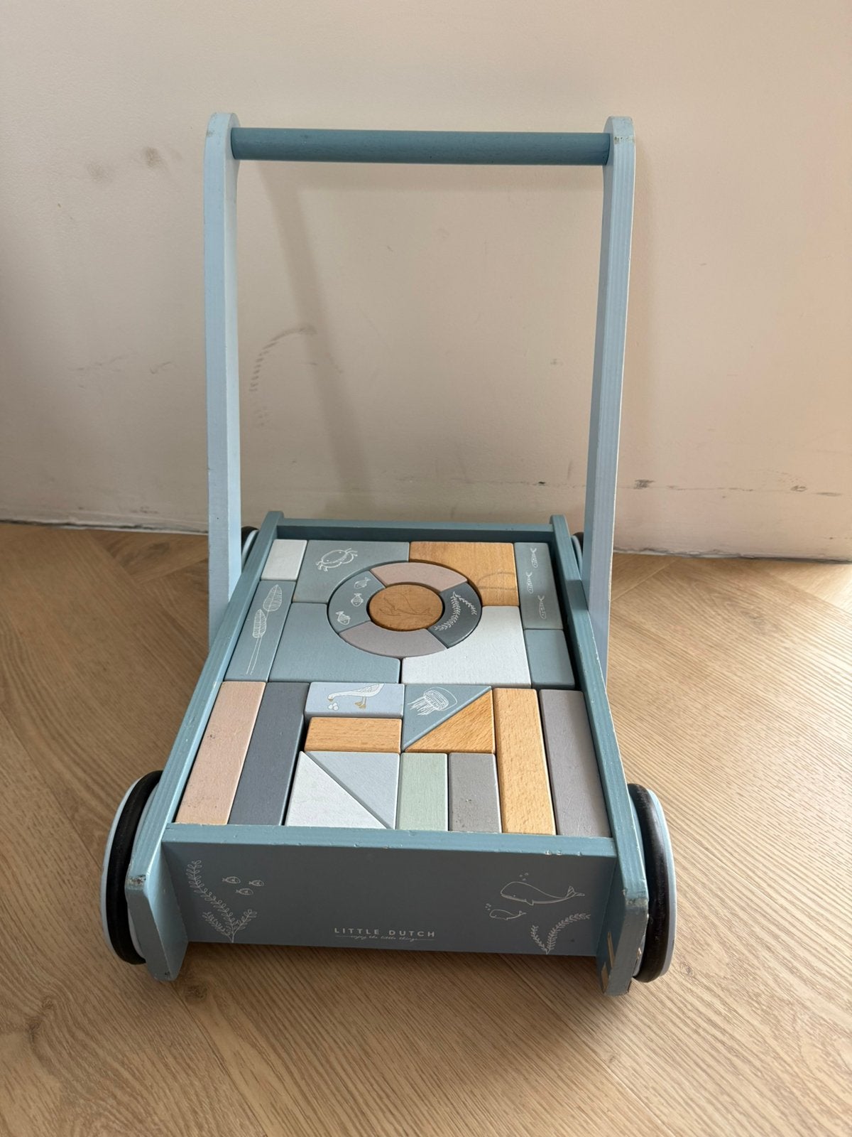 Little Dutch houten loopwagen met blokken – Ocean, Kinderen en Baby's, Ophalen of Verzenden, Zo goed als nieuw