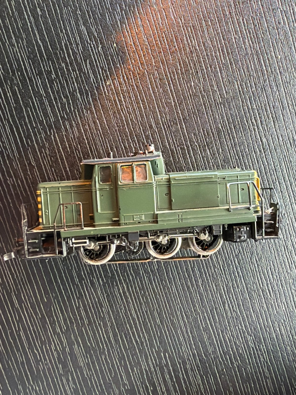Groene rangeerlocomotief modelspoorbaan, Overige merken, Gebruikt, Ophalen of Verzenden, Analoog