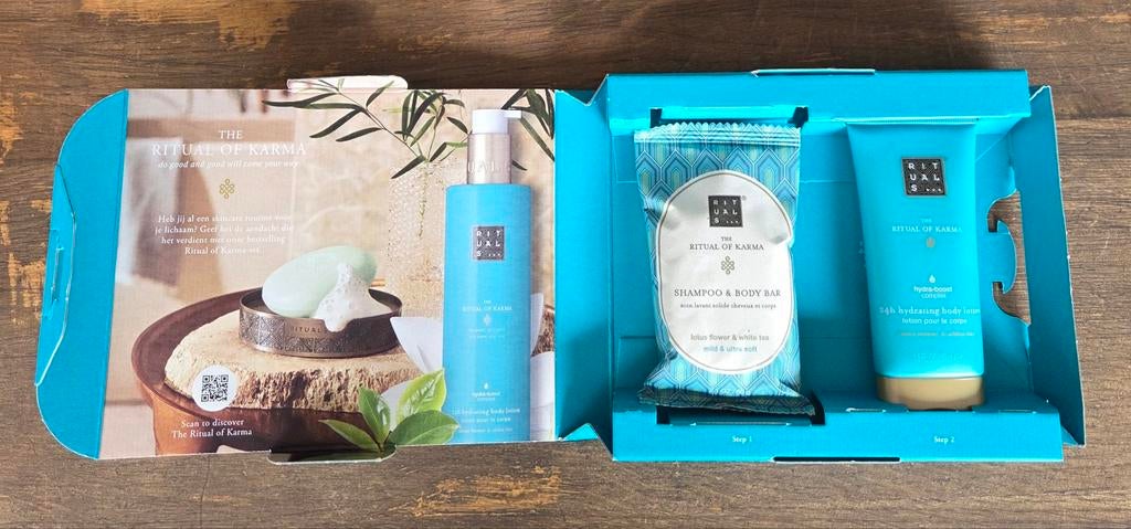 Geschenkset van Rituals "Ritual of Karma" zeep en bodylotion, Ophalen of Verzenden, Nieuw, Bodylotion, Crème of Olie