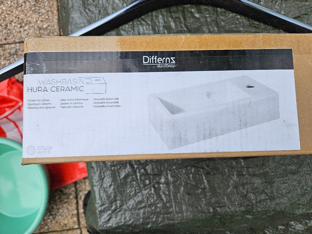 Differnz Hura Ceramic Fontein 385x185x95 mm – Nieuw in Doos, Doe-het-zelf en Verbouw, Ophalen, Nieuw, Toilet