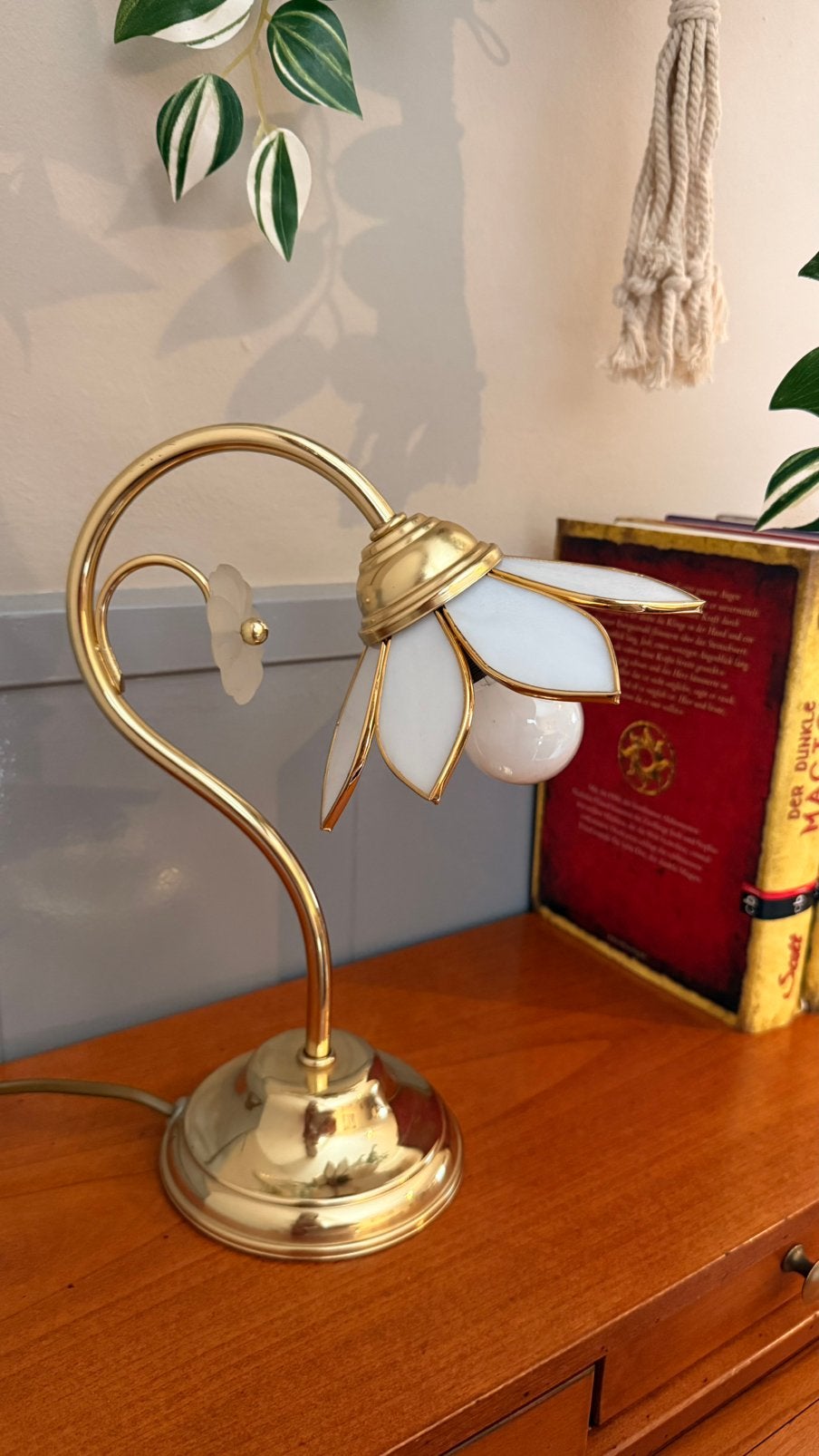 Vintage tafellamp Briloner Leuchten bloemenlamp, Ophalen of Verzenden, Gebruikt, Vintage