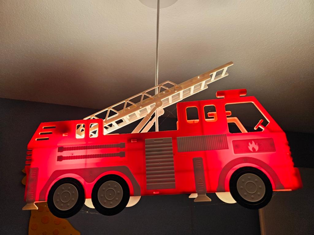 Brandweerauto kinderlamp - Plafondlamp voor kinderkamer, Ophalen of Verzenden, Gebruikt, Lamp