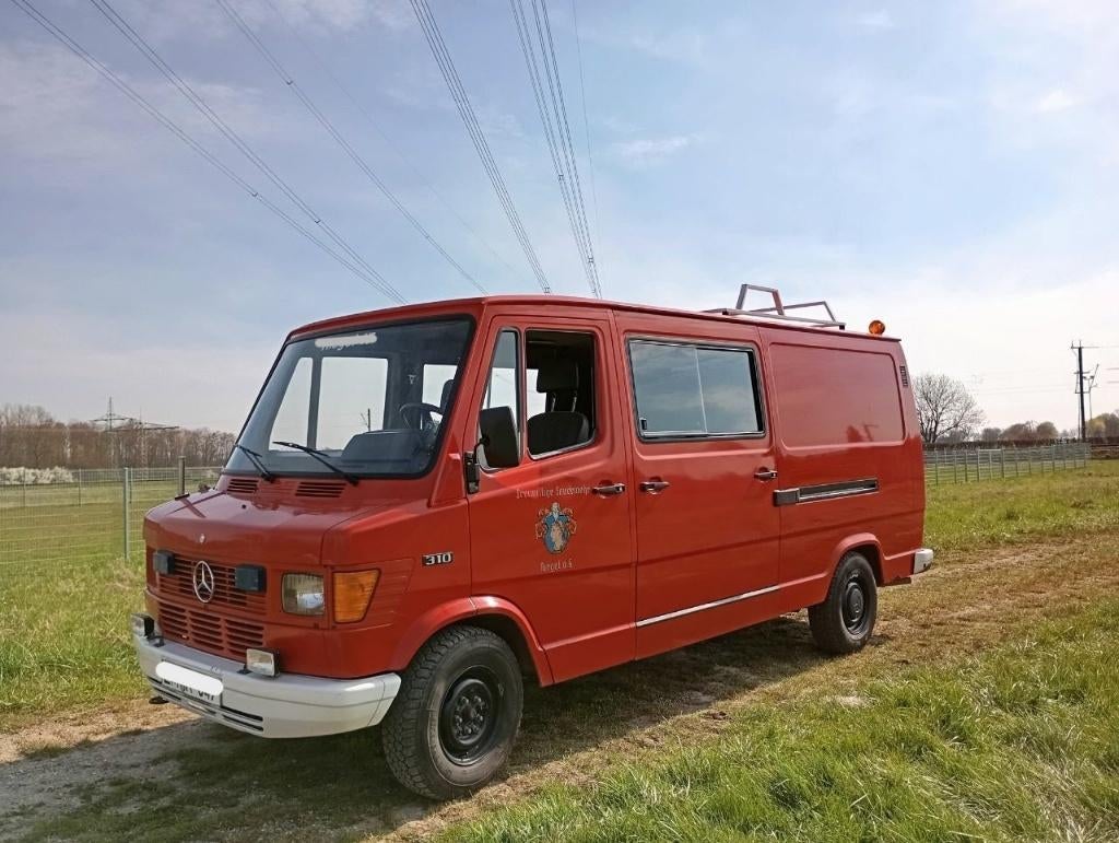 brandweer camper 1987 BELASTINGVRIJ benzine MERCEDES 6pers, Auto's, Mercedes-Benz, Bedrijf, Handgeschakeld, Grijs