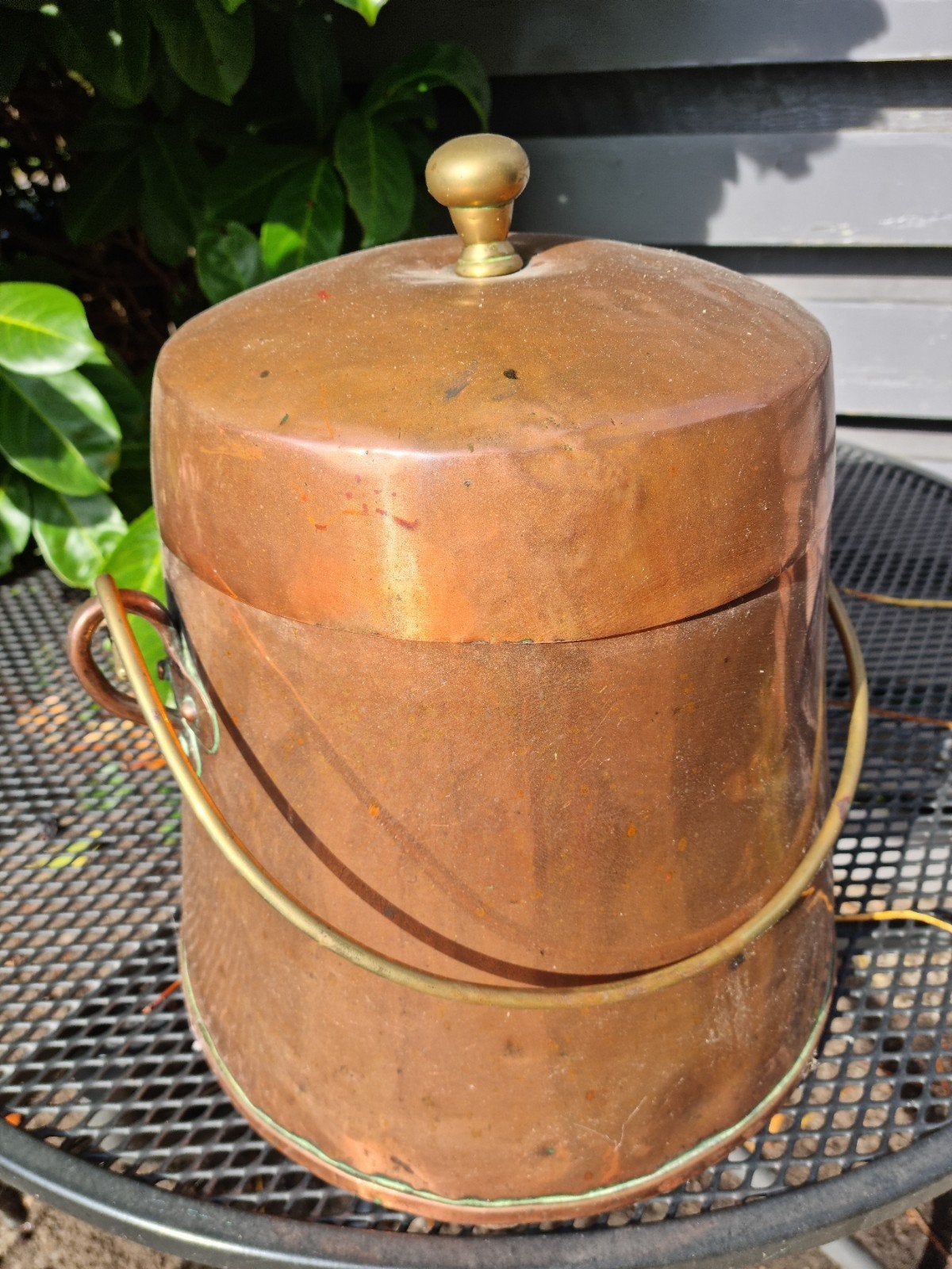 Prachtige antieke koperen doofpot circa 30cm hoog 25cm doors, Ophalen of Verzenden, Koper