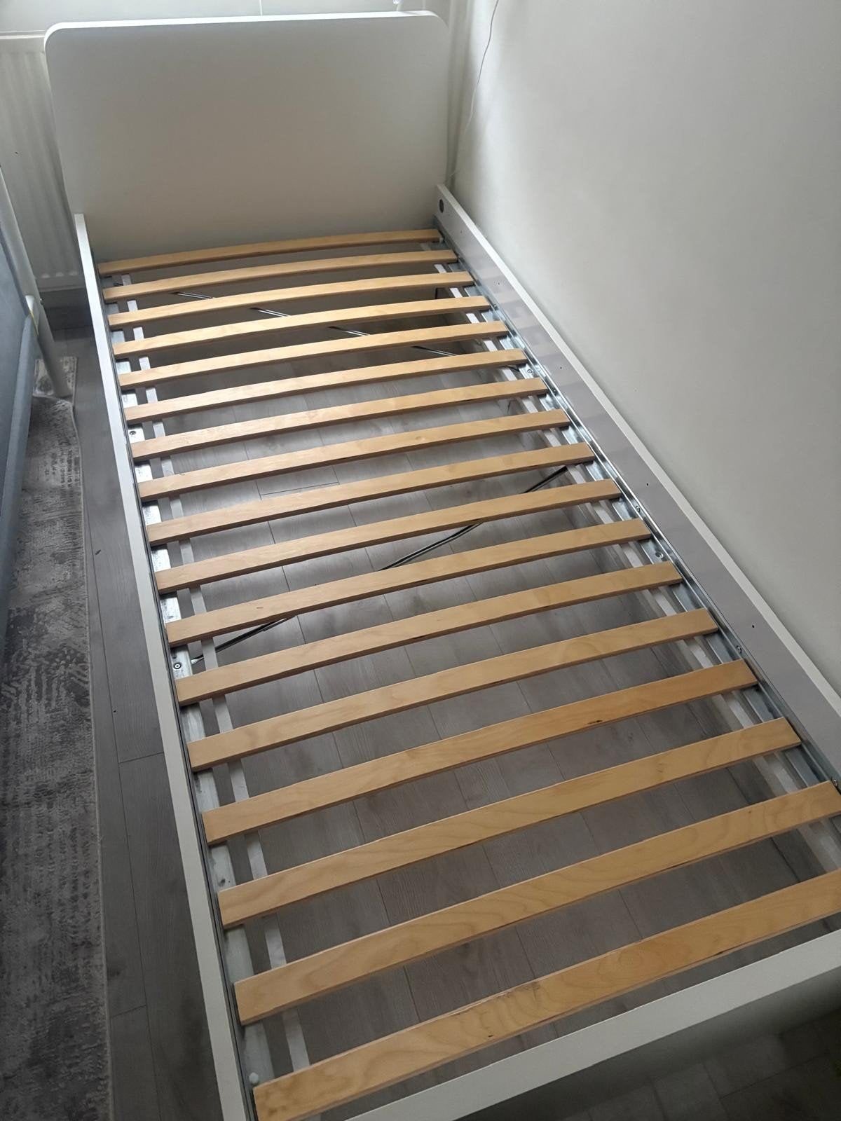 bed, Ophalen, 90 cm, Eenpersoons, Wit