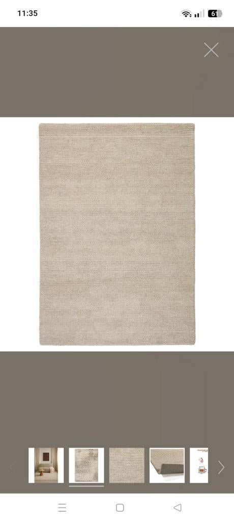 Kwantum wollen vloerkleed Beau kleur greige 160x230cm, Ophalen, Japandi, Gebruikt, 200 cm of meer