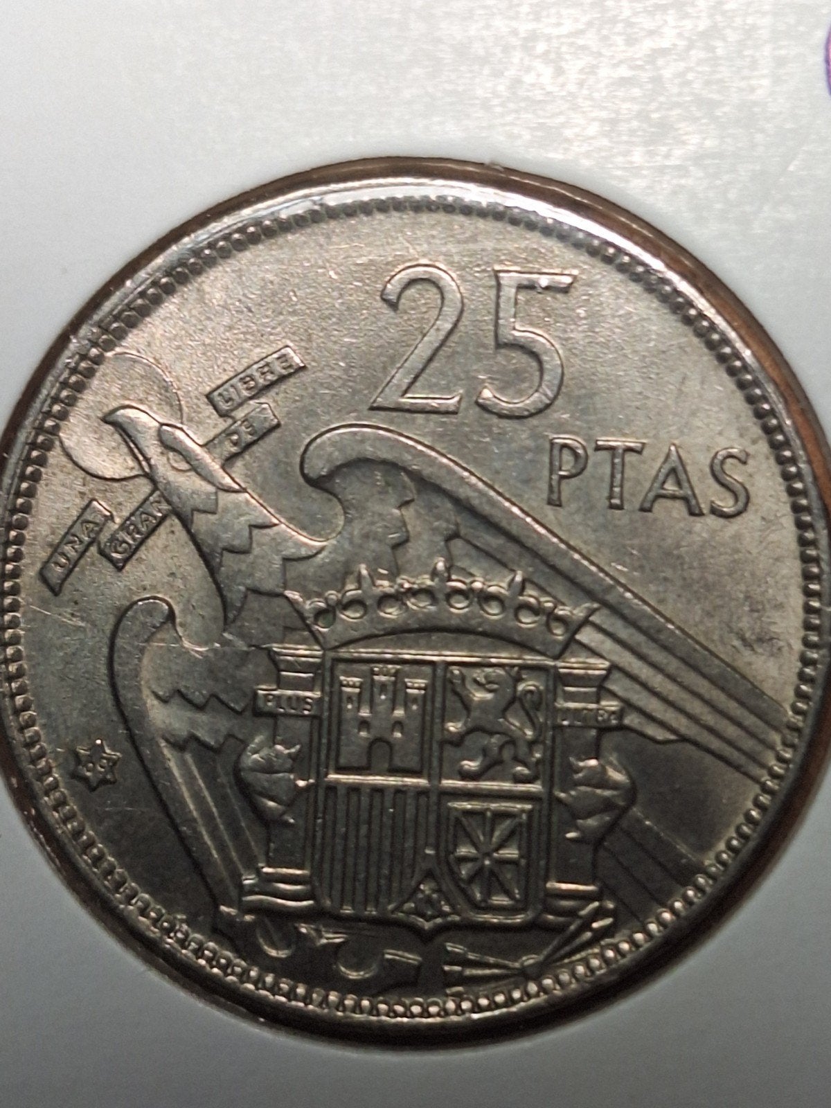SPANJE 25 pesetas 1957 (#218), Ophalen of Verzenden, Overige landen, Losse munt