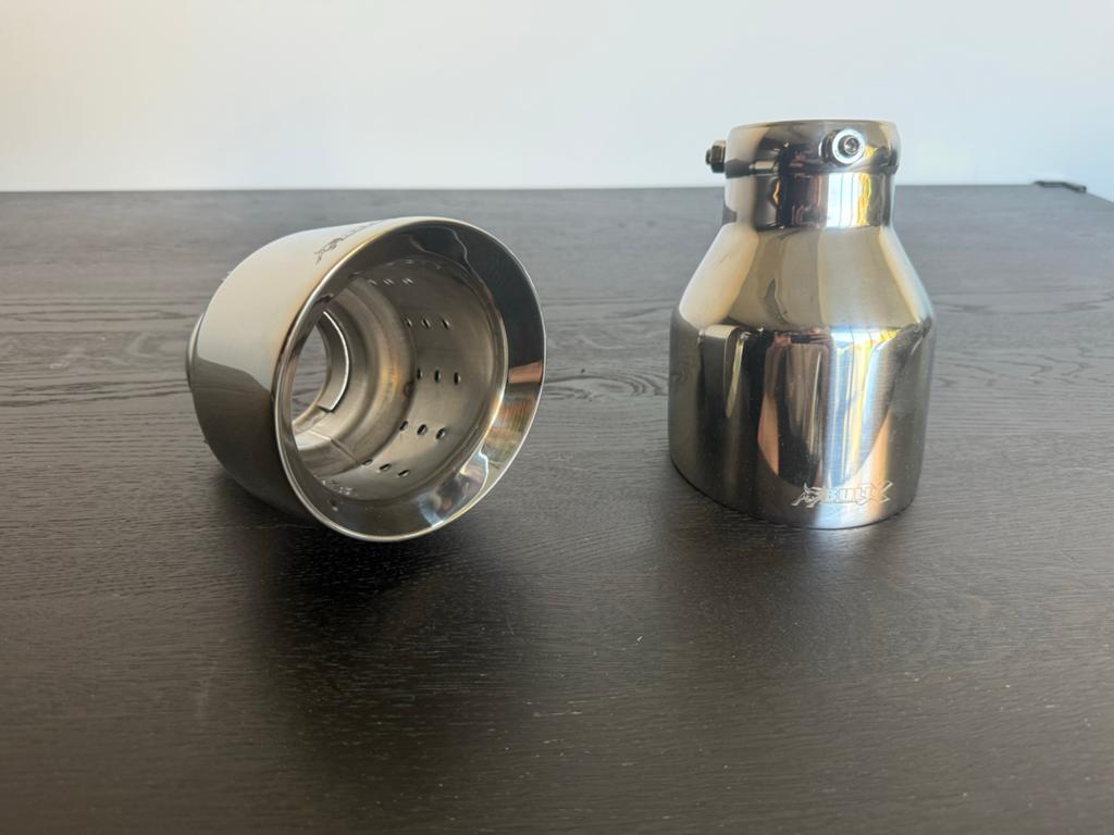 Bull-X RVS Uitlaatsierstuk Rond/Schuin 114mm, Auto-onderdelen, Uitlaatsystemen, Ophalen, Nieuw, Universele onderdelen