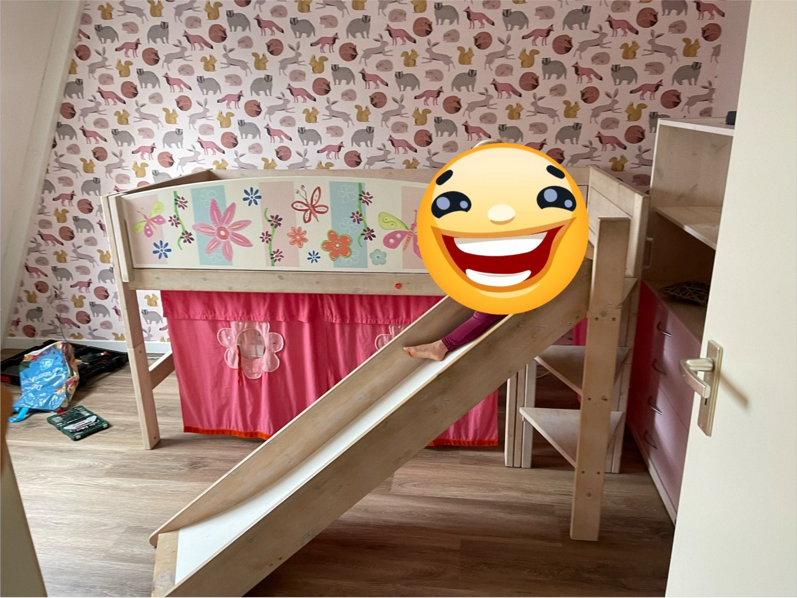 Lifetime kinderkamer glijbaanbed & 4 kasten, Ophalen of Verzenden, 180 cm of meer, 85 tot 100 cm
