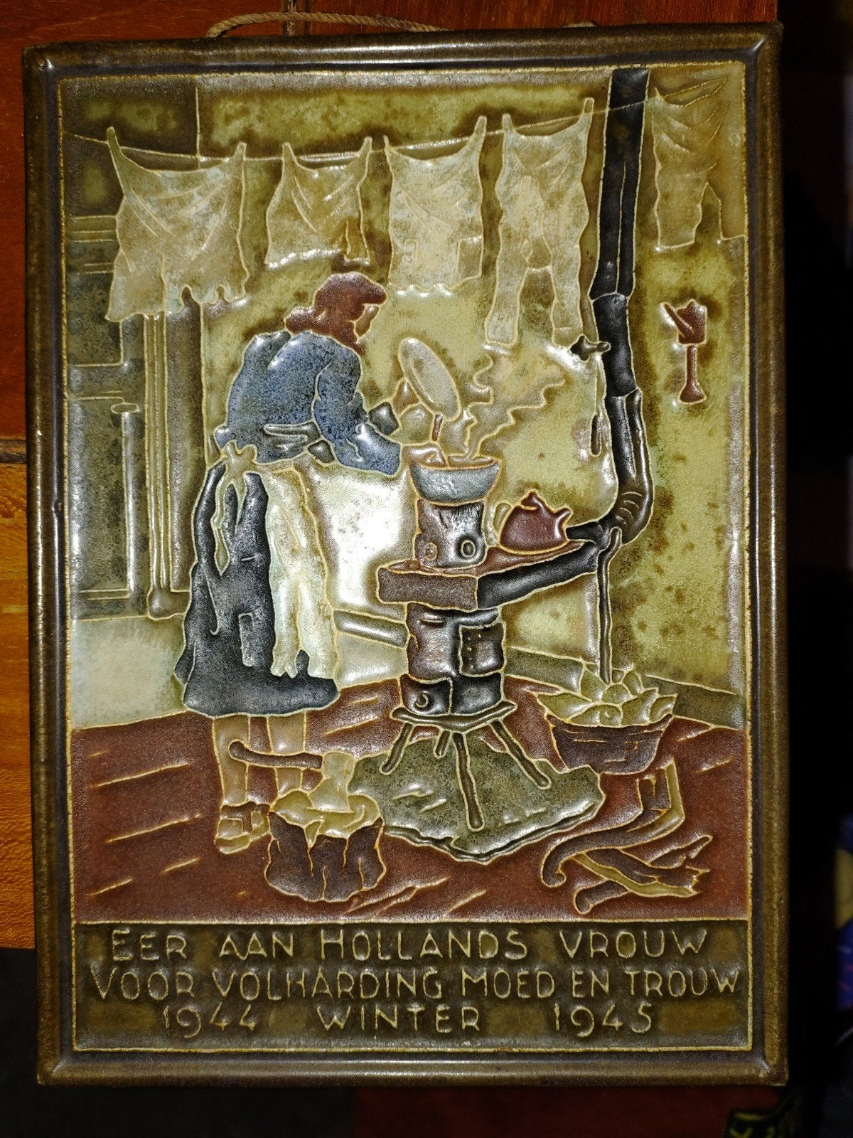 Cloisonné Tegel 'Hongerwinter' Royal Delft  Zeer Gave Staat!, Ophalen of Verzenden