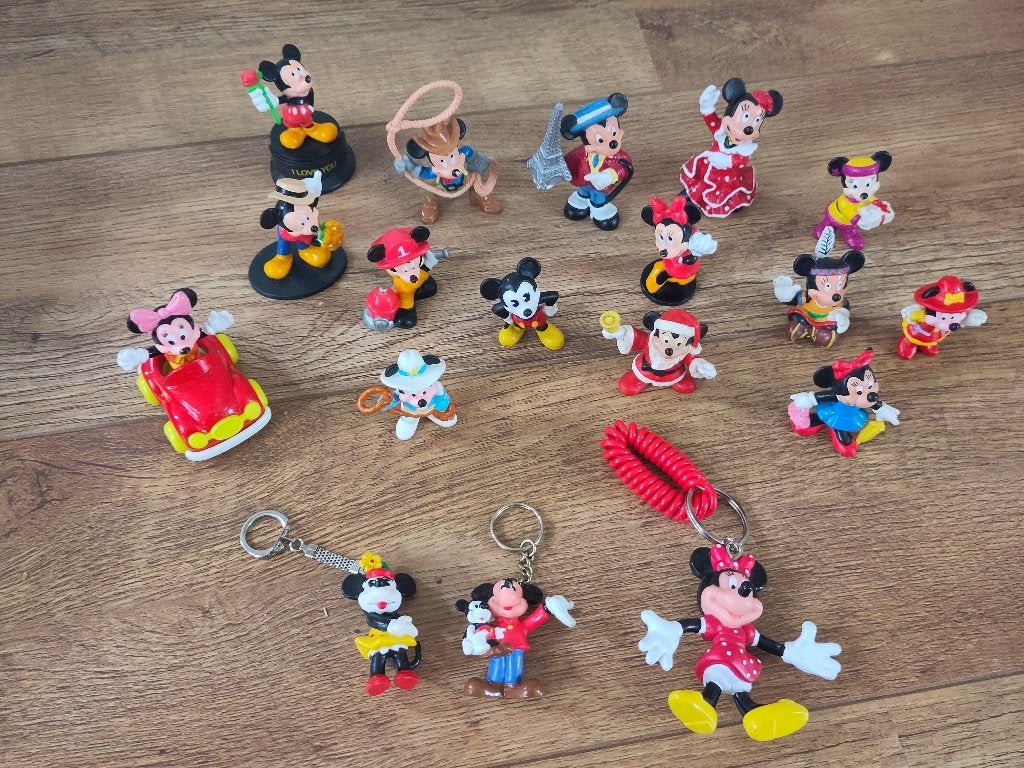 Vintage Disney figuren Mickey & Minnie Mouse, Ophalen of Verzenden, Mickey Mouse, Zo goed als nieuw, Beeldje of Figuurtje
