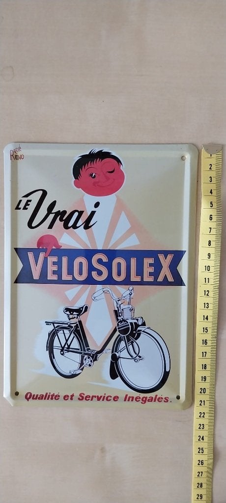 Vintage Velosolex reclamebord - "Le Vrai Velosolex", Ophalen of Verzenden, Gebruikt, Overige modellen