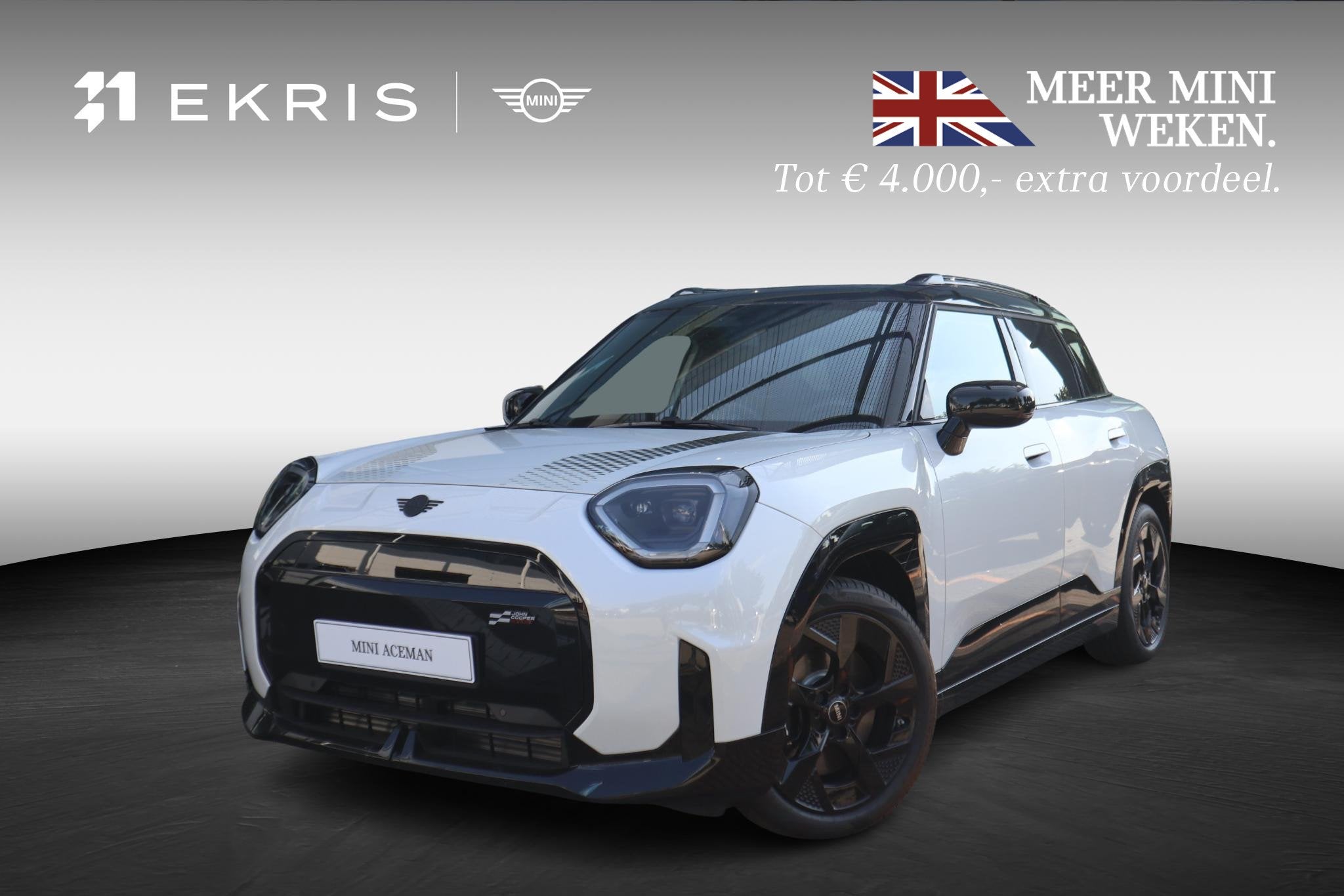 MINI Aceman SE John Cooper Works Trim | Pakket M, Auto's, Stof, Zwart, Wit, 218 pk