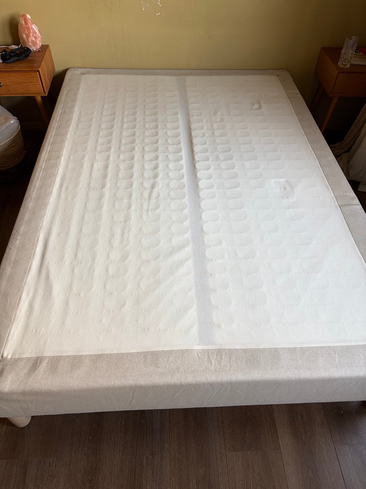 IKEA Espevär boxspring 140cm - Zo goed als nieuw, Ophalen, Beige, Tweepersoons, 140 cm