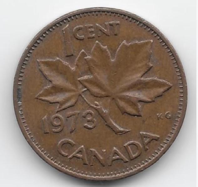Canada 1 cent 1973 KM# 59.1, Verzenden, Noord-Amerika, Losse munt