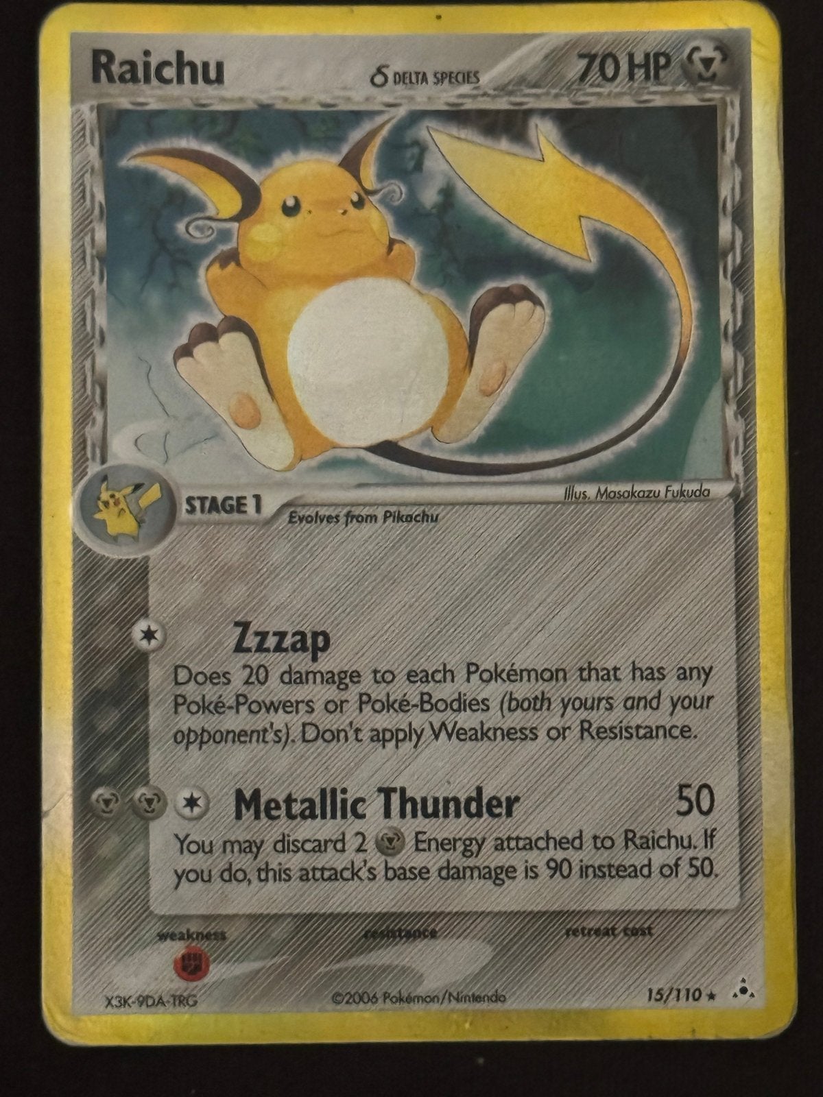 Raichu EX holon phantoms 15/110 holo., Ophalen of Verzenden, Gebruikt, Losse kaart