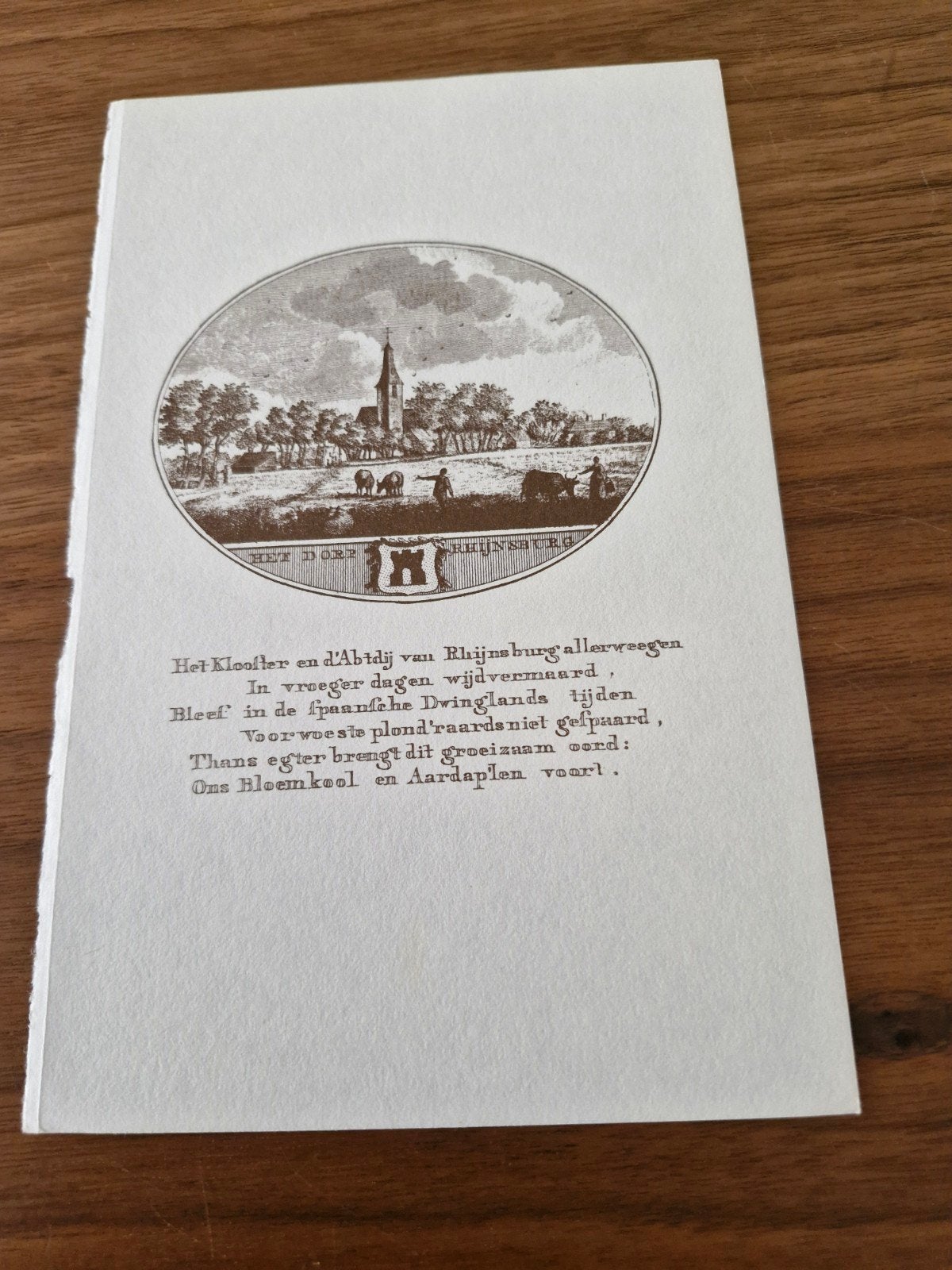 Historische prent Rhijnsburg: Klooster en Abdij, Ophalen of Verzenden