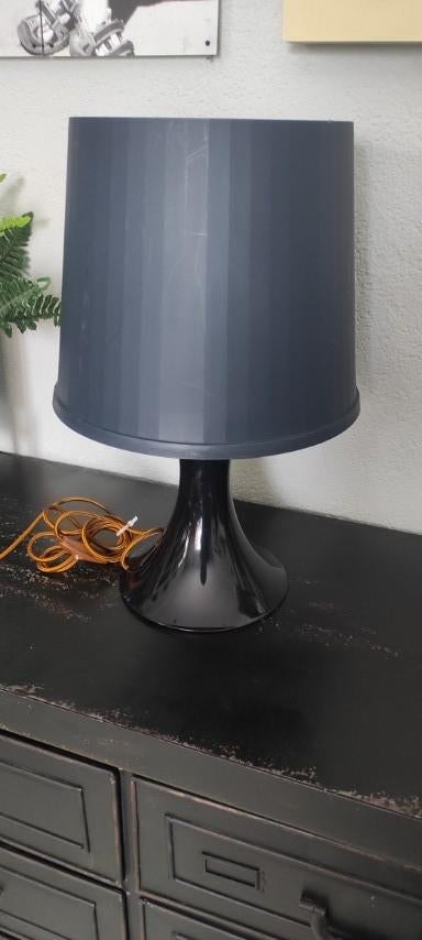 Vintage tafellamp Ikea Lampan donkerblauw XL 45 cm, Blauw, Kunststof, Gebruikt, Vintage
