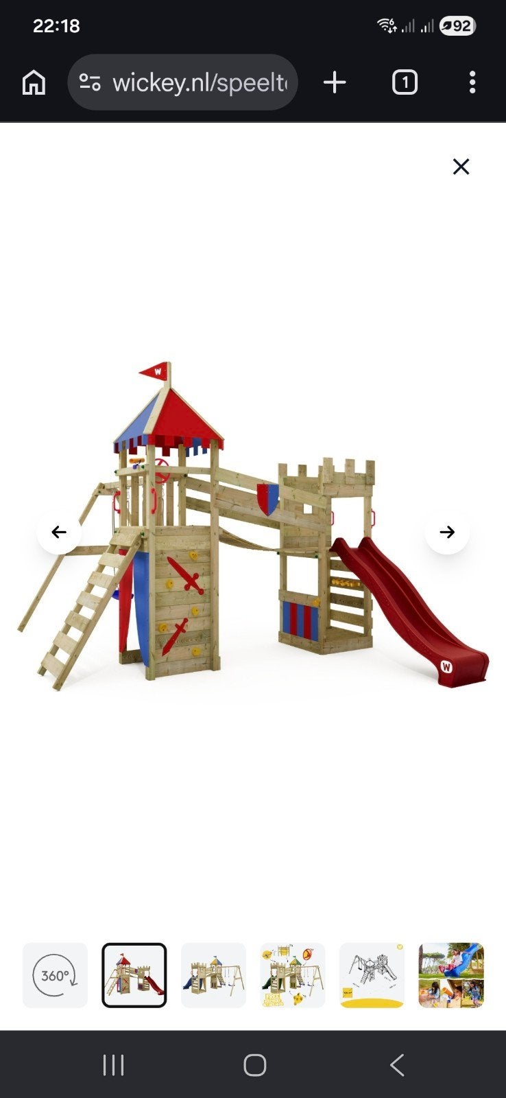 Wickey Smart fort, Kinderen en Baby's, Speelgoed | Buiten | Speeltoestellen, Glijbaan, Schommel, Ophalen