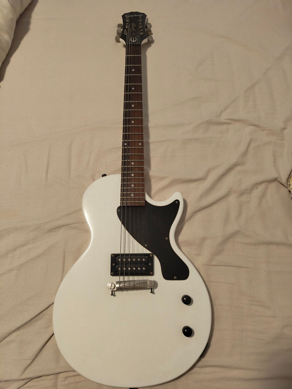 Epiphone Les Paul Junior - Witte elektrische gitaar, Ophalen, Gebruikt, Solid body, Epiphone