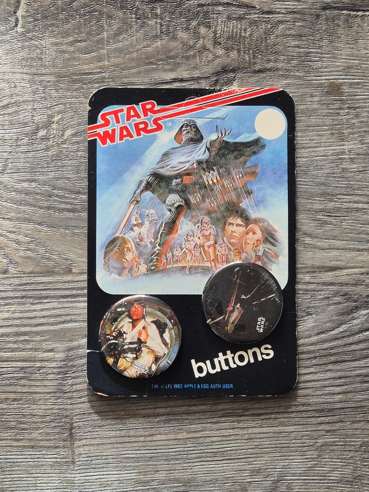 Vintage Star Wars Buttons - 1982 Apple & Egg, Verzamelen, Ophalen of Verzenden, Gebruikt, Overige typen