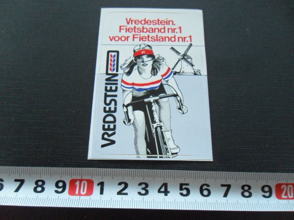 sticker VREDESTEIN Fietsband nr.1 voor fietsland nr.1 Molen*, Ophalen, Zo goed als nieuw