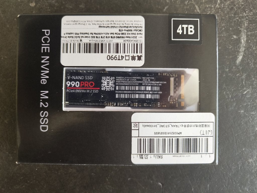 4TB SSD M.2, Computers en Software, Harde schijven, Ophalen, Intern, Gebruikt, SSD
