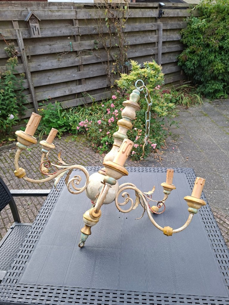 Kroonluchter Chelini 70 cm Italiaans - 6 armen, Ophalen, Gebruikt, Barok, E14 (klein)