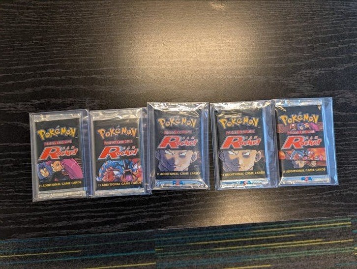 Vintage Pokémon Team Rocket Sealed Booster Packsx 5, Ophalen of Verzenden