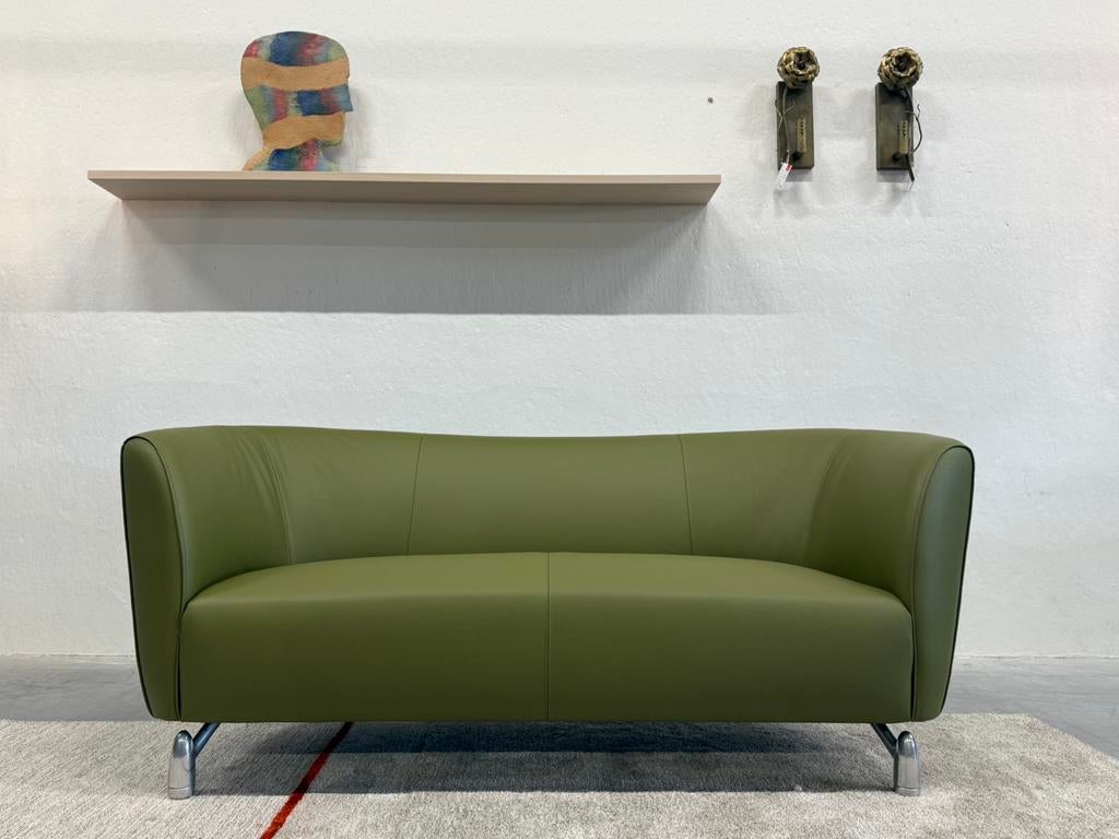 Nieuw Leolux Pupilla Bank 3 zits Senso groen leer 213, Leolux, Ophalen of Verzenden, Rechte bank, Harvink Jori Rolf Benz Design on Stock Eyye Montis Pode