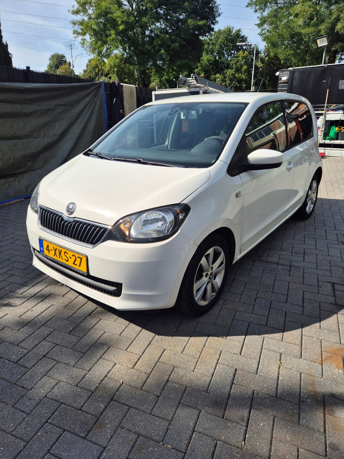 Skoda Citigo 1.0 T 50KW CNG 2014 Wit, Auto's, Voorwielaandrijving, Stof, 37 €/maand, Euro 6