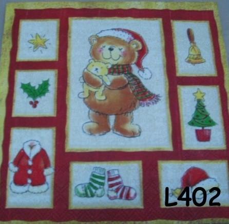 OPRUIMING servetten decoupage * kerst L402 – 4x, Verzenden, Nieuw
