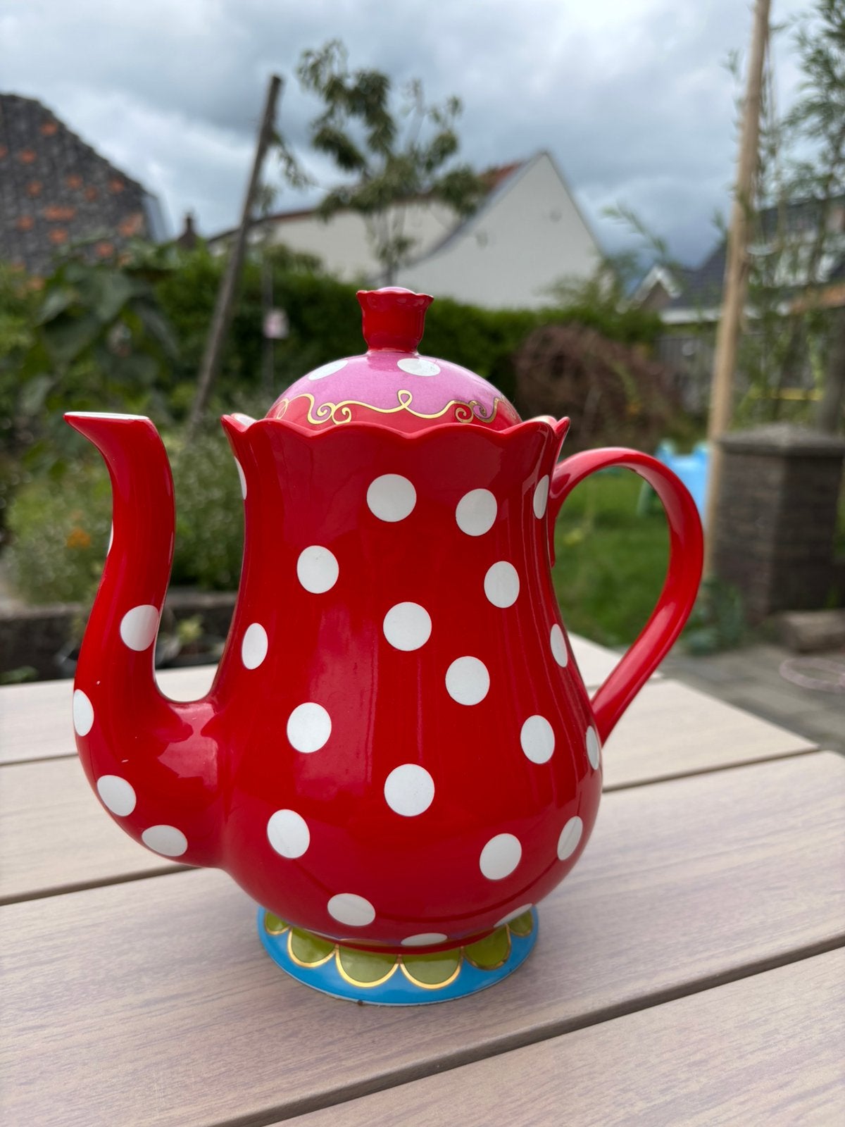 Theepot Oilily voor Douwe Egberts, Huis en Inrichting, Ophalen, Overige materialen, Gebruikt, Overige merken