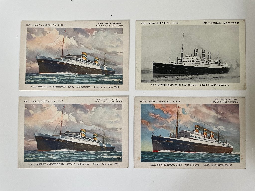 C959 Ansichtkaarten Holland America Line Statendam, Ophalen of Verzenden, 1920 tot 1940, Ongelopen, Voertuig