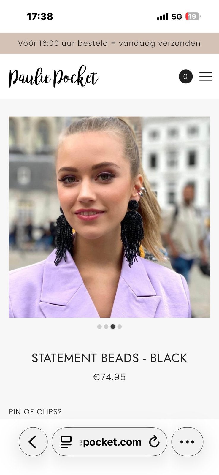 Paulie Pocket prachtige zwarte lange oorbellen. Sieraden., Sieraden, Tassen en Uiterlijk, Ophalen of Verzenden