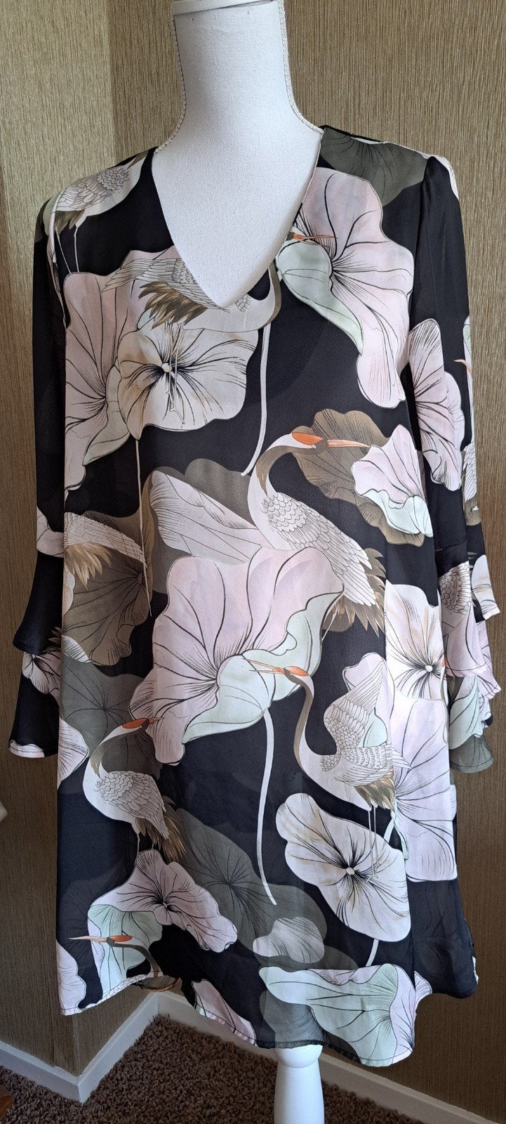 Doorzichtig tuniek met bloemen en vogels, Kleding | Dames, Overige kleuren, Jöwell, Ophalen of Verzenden, Zo goed als nieuw