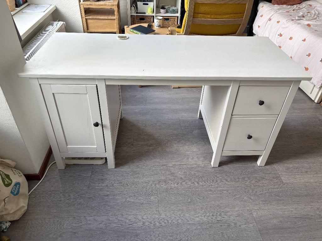 IKEA HEMNES Desk (breau met ladekasten), Ophalen, Met lades, Gebruikt, 155 cm